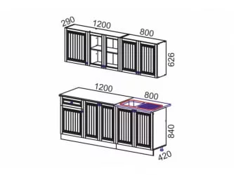 Кухонный гарнитур Белый/Фисташка