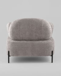 Кресло Кэнди ткань букле с подлокотниками светло-серый