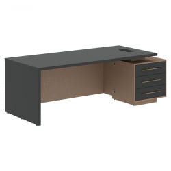 Стол руководителя правый VELION VCT 2290 R Яшма черный Кобра