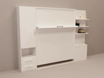 Кровать с подъёмным механизмом Смарт 1 с полками 1600 правый Венге