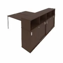 Рабочая станция с опорным шкафом-купе Метал Сйстем Б.РС-СШК-4.4 Венге/Серый / Metal System