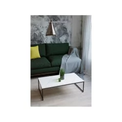 Журнальный стол Инсайд Белый мрамор/черный