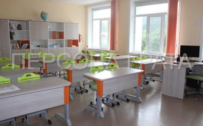 Парта одноместная Де Гласси Н (рост 5-7)  ЛДСП Дуб Сантана/ Металл Серый+Желтый