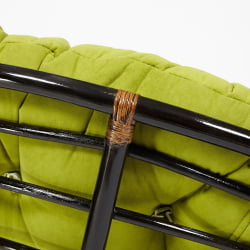 Кресло ПАПАСАН 23/01 В /с подушкой/ диаметр подушки 125 см, 115х101х104 см, Антикуе бровн (античный черно-коричневый), флок Олива, 23 / PAPASAN W Antique brown