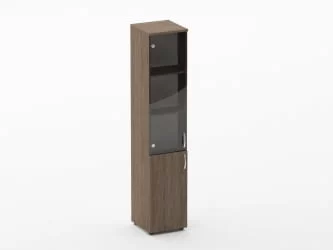 Шкаф высокий со стеклом Глассй 6.19.15Л Дуб Верцаска / Glassy