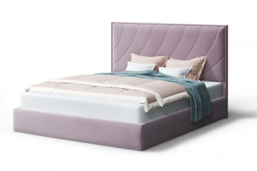 Кровать СОФИЯ 2000*1800мм (без опор), велюр НЕО 15 (лиловый), (б/основания, б/матраса) / NEO