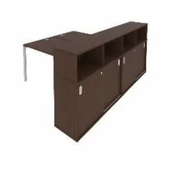 Рабочая станция с опорным шкафом-купе Метал Сйстем Б.РС-СШК-4.3 Венге/Серый / Metal System