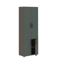 Шкаф с глухими средними и малыми дверьми VELION VHCS 80.3 Нефрит Дуб Сильвер