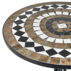 Обеденный стол Secret de Maison ROMEO (mod. PL08-7451RV) металл, 60*72см, черный /плитка 