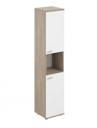 Шкаф высокий с нишей правый Сигма СГ.846.ОД.ВХ.ВХ.Р Дуб темный Белый / Sigma SG.846.OD.WH.WH.R