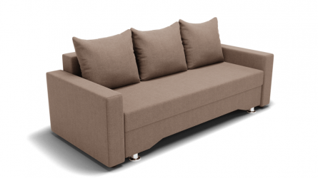 Диван Квадро-3 ПБ (ЗР) Цвет фасада: Светло коричневый; Тип: Прямой; Материал фасада: Металл/Велюр