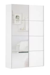 Белый шкаф-купе с зеркалом Прайм 1200 ДСП/Зеркало Белый снег