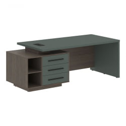 Стол руководителя левый VELION VCT 2190 L Нефрит Дуб Сильвер