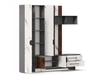 Набор мебели для гостиной Вилена №2 Оникс Серый/Орех/Монте белый