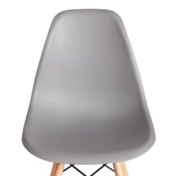 Дизайнерский стул CINDY (EAMES) (mod. 1801) дерево бук/металл/сиденье пластик, 45x51x82 см, Light grey (светло-серый)