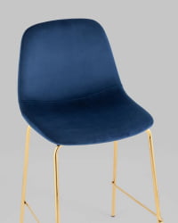 Стул полубарный Валенсия SN велюр Синий золотые ножки