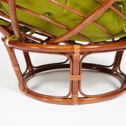 Кресло ПАПАСАН 23/01 В /с подушкой/ диаметр подушки 125 см, 115х101х104 см, Пекан (орех), флок Олива, 23 / PAPASAN W Pecan