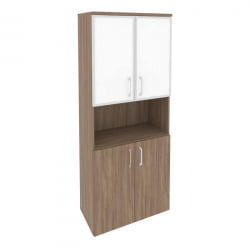 Шкаф высокий широкий ОНИКС О.СТ-1.4Р вхите Дуб Аризона / ONIX O.ST-1.4R white