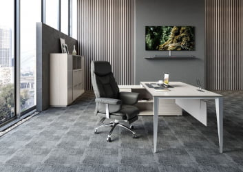 Комплект мебели для кабинета руководителя Atlas №03 Ясень Наварра Алюминий