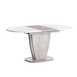 Стол обеденный SATURN ЛДСП, 120-160x80x75,5 см, Бетон/Белый