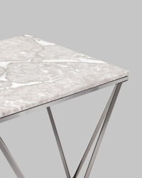 Журнальный столик Авалон 61*61 блаcк Серый мрамор / black