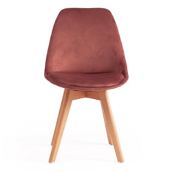 Стул TULIP SOFT (mod. 74) / 1 шт. в упаковке вельвет/дерево , 54 х 47 х 83 см , коралловый (HLR 44)/натуральный