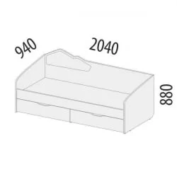 Детская кровать для мальчика Эверест 500.11 Дуб Кронберг/Плаза Стоун