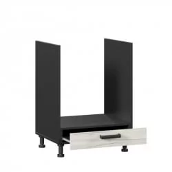 Тумба кухонная 600 для встраиваемой техники Винченца ЛД 234.250.000.061 Черный Дуб Крафт белый