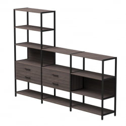 Набор стеллажных систем Everprof EVO №11 Дуб Пасадена Черный