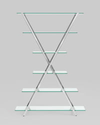 Стеллаж Гейт прозрачное стекло сталь Серебро