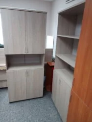 Шкаф высокий закрытый с нишей Твин 16.16.151 Дуб Сантана светлый / Twin