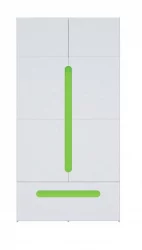 Детский шкаф для одежды Палермо Юниор 07 Белый глянец Ясень шимо светлый Зеленый