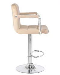 Стул барный ДОБРИН КРУГЕР АРМ Бежевый велюр МДЖ9-10 / DOBRIN KRUGER ARM MJ9-10
