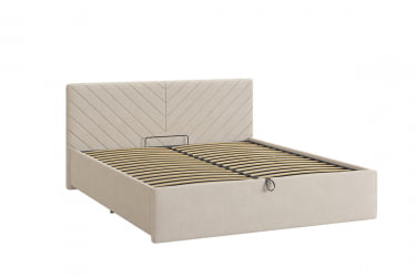 Кровать 1.6 Сандра 2 с подъем. механизмом ЗП.КМ1.6-12.2 крем (велюр) / ZP.KM1.6-12.2