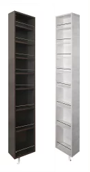 Дизайнерский шкаф в черном глянцевом стекле Лупо Шелф (левый) Венге