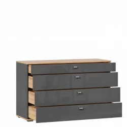 Комод 1200 с 4 ящиками и зеркалом Фиджи 011 Дуб Золотой Антрацит