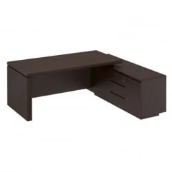 Угловой письменный стол с тумбой MARK МК 136 левый Дуб валенсия