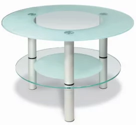 Кофейный столик Кристалл 3 Алюминий/прозрачное