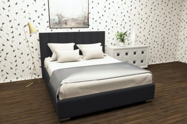 Кровать 160 на 200 Терра без основания Материал фасада: Металл/Велюр; Спальное место: 1600х2000 мм; Цвет: Темно серый