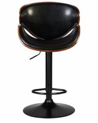 Стул барный ДОБРИН КАРТЕР БЛАCК (коричевый орех дерево (БВВ), черный ПУ) / DOBRIN KARTER BLACK (BWW), PU)