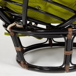 Кресло ПАПАСАН 23/01 В /с подушкой/ диаметр подушки 125 см, 115х101х104 см, Антикуе бровн (античный черно-коричневый), флок Олива, 23 / PAPASAN W Antique brown