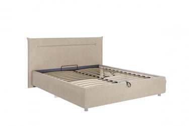 Двуспальная кровать я ящиком Альба с подъем. механизмом ЗП.КМ1.6-15 капучино (велюр) / ZP.KM1.6-15