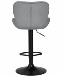 Стул барный ДОБРИН БАРНИ БЛАCК (серый велюр (МДЖ9-75)) / DOBRIN BARNY BLACK (MJ9-75))