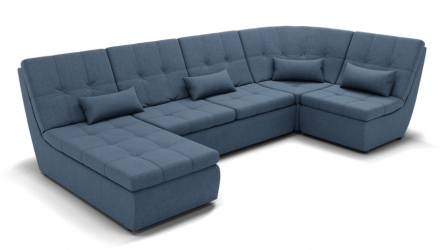 Диван Калифорния-4 (ЗР) Цвет фасада: Голубой; Тип: Универсальный; Материал фасада: Металл/Велюр