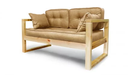 Диван для балкона двухместный DEmoku Д-2 бежевый_натуральный