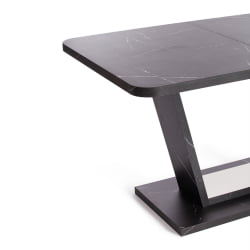 Стол обеденный VOX ЛДСП, 132-172x85x75,5 см, Мрамор черный/Белый