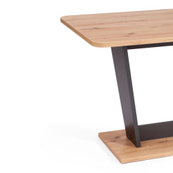 Стол обеденный FOX раздвижной ЛДСП, 68.6x110-145x75 см, Дуб артисан/Графит