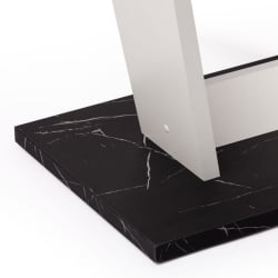 Стол обеденный FOX раздвижной ЛДСП, 68.6x110-145x75 см, Мрамор черный/Белый