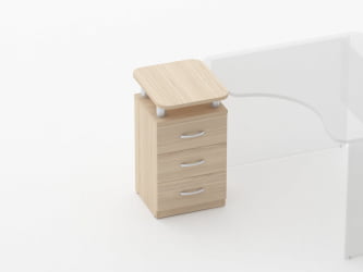 Тумба приставная на 3 ящика с проставками Glassy 3.10.17 Бук светлый
