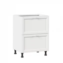 Тумба кухонная 600 с 2 ящиками ЛЮКС (4) Джулия ЛД 284.900.000.037 Белый
